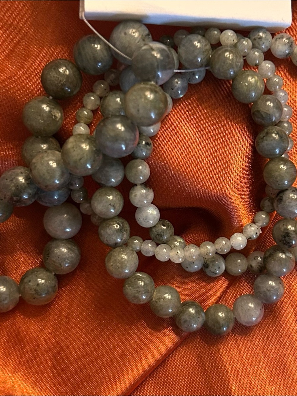 Style Plus Design Labradorite Gemstone Stretch Bracelet Stack Set NWT